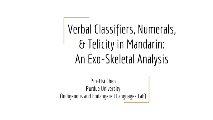 verbal classifiers numerals telicity in mandarin