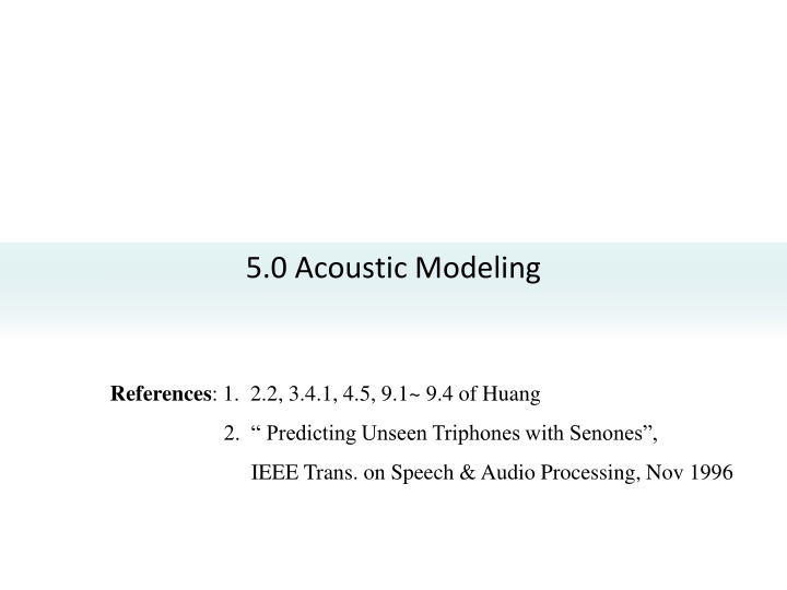 5 0 acoustic modeling