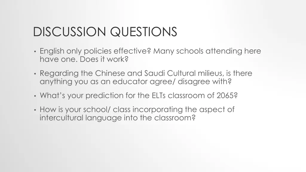 discussion questions