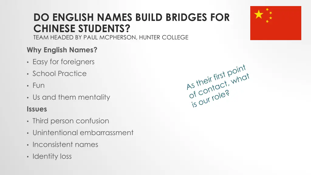 do english names build bridges for chinese