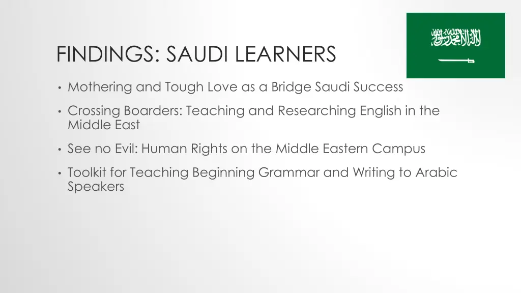 findings saudi learners