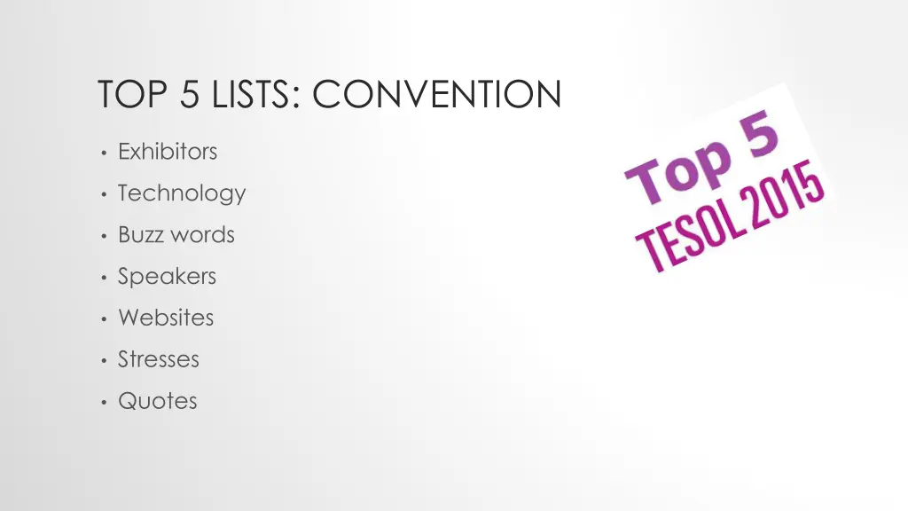 top 5 lists convention