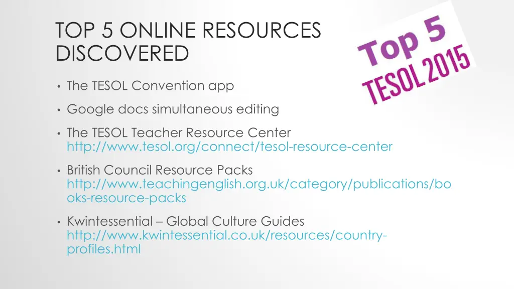 top 5 online resources discovered