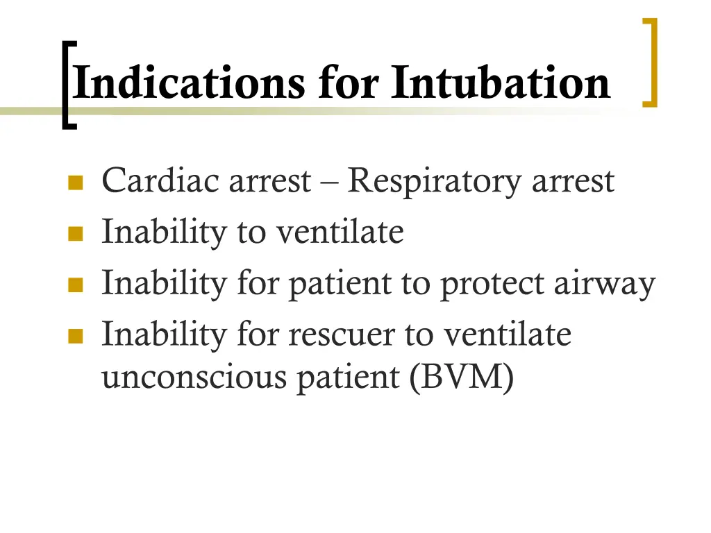indications for intubation