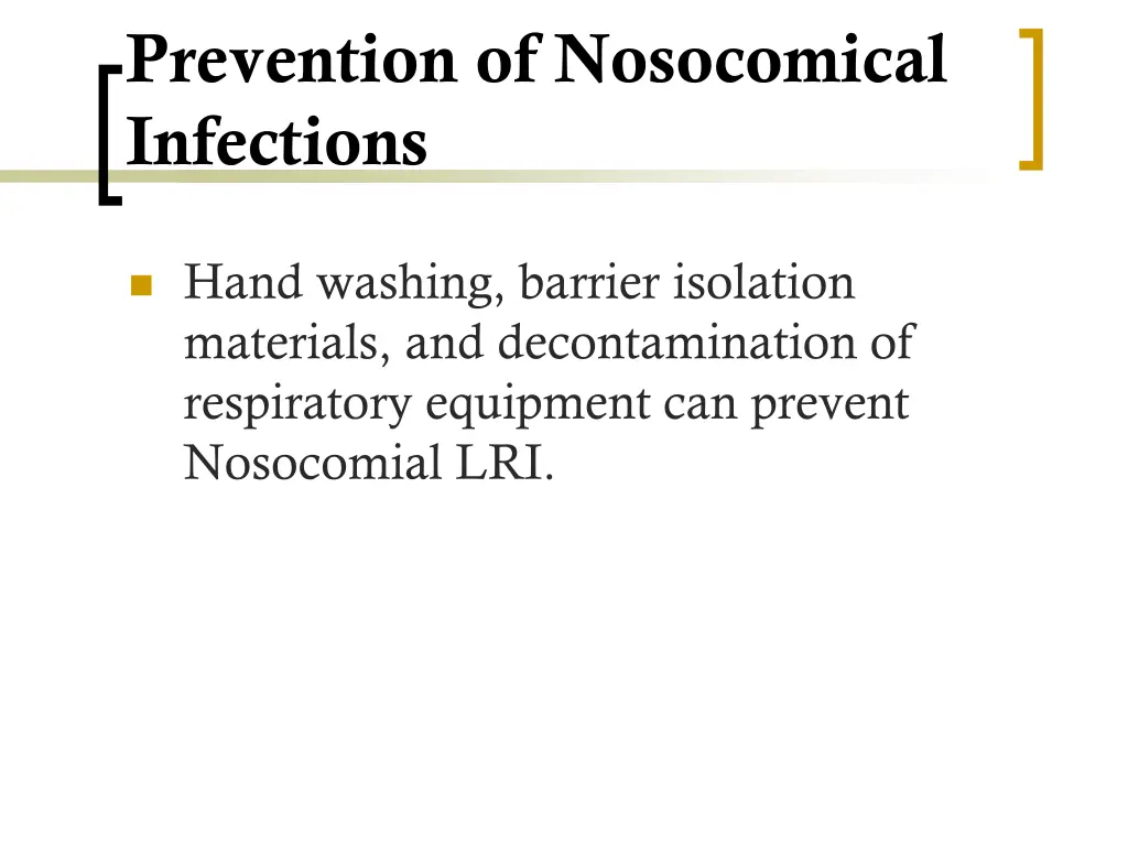 prevention of nosocomical infections