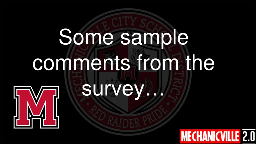 some sample comments from the survey