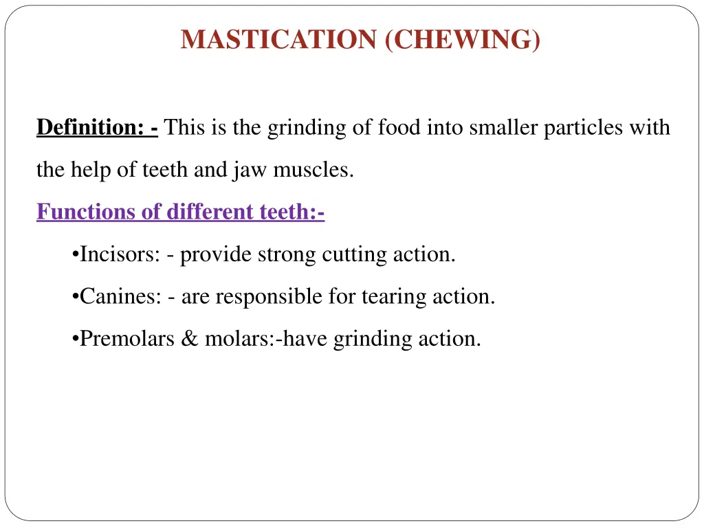 mastication chewing