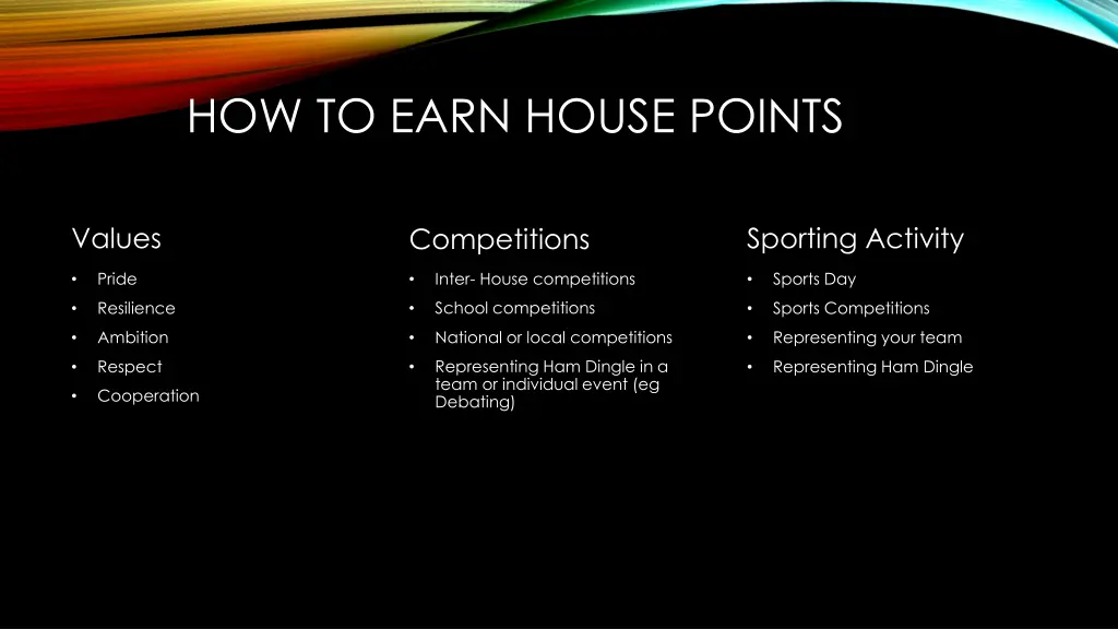 how to earn house points