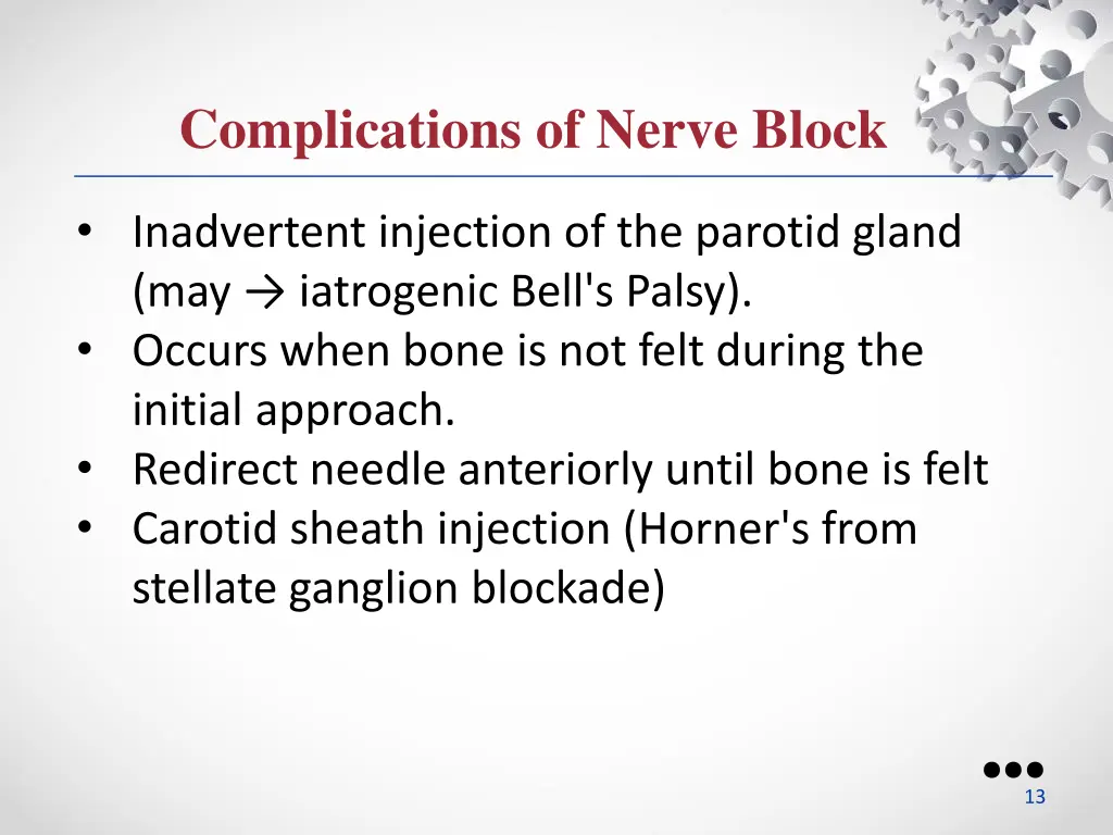 complications of nerve block