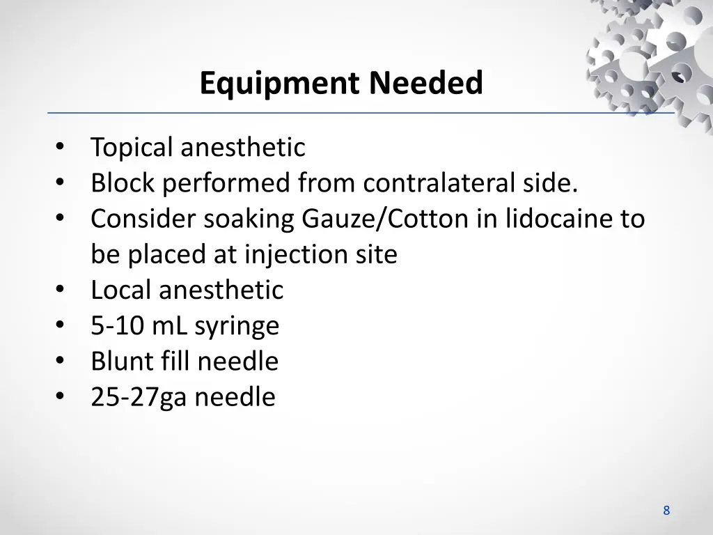 equipment needed