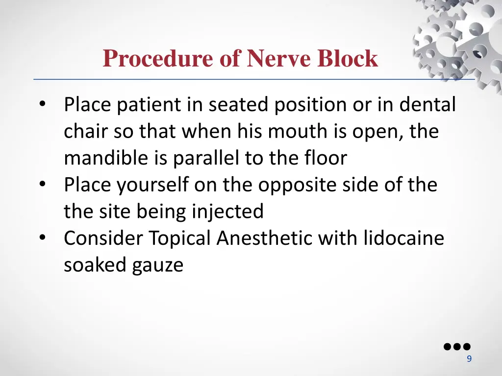 procedure of nerve block