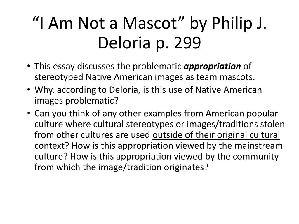i am not a mascot by philip j deloria p 299