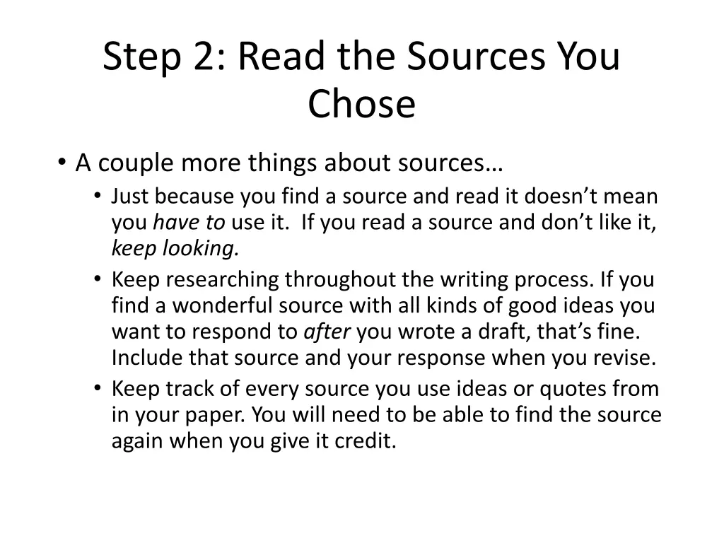step 2 read the sources you chose 1