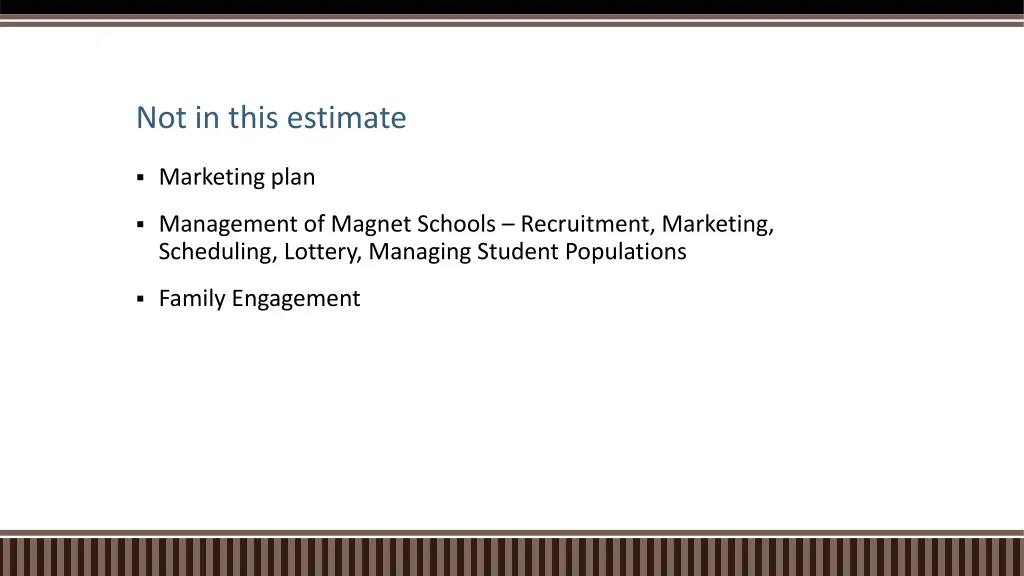 not in this estimate
