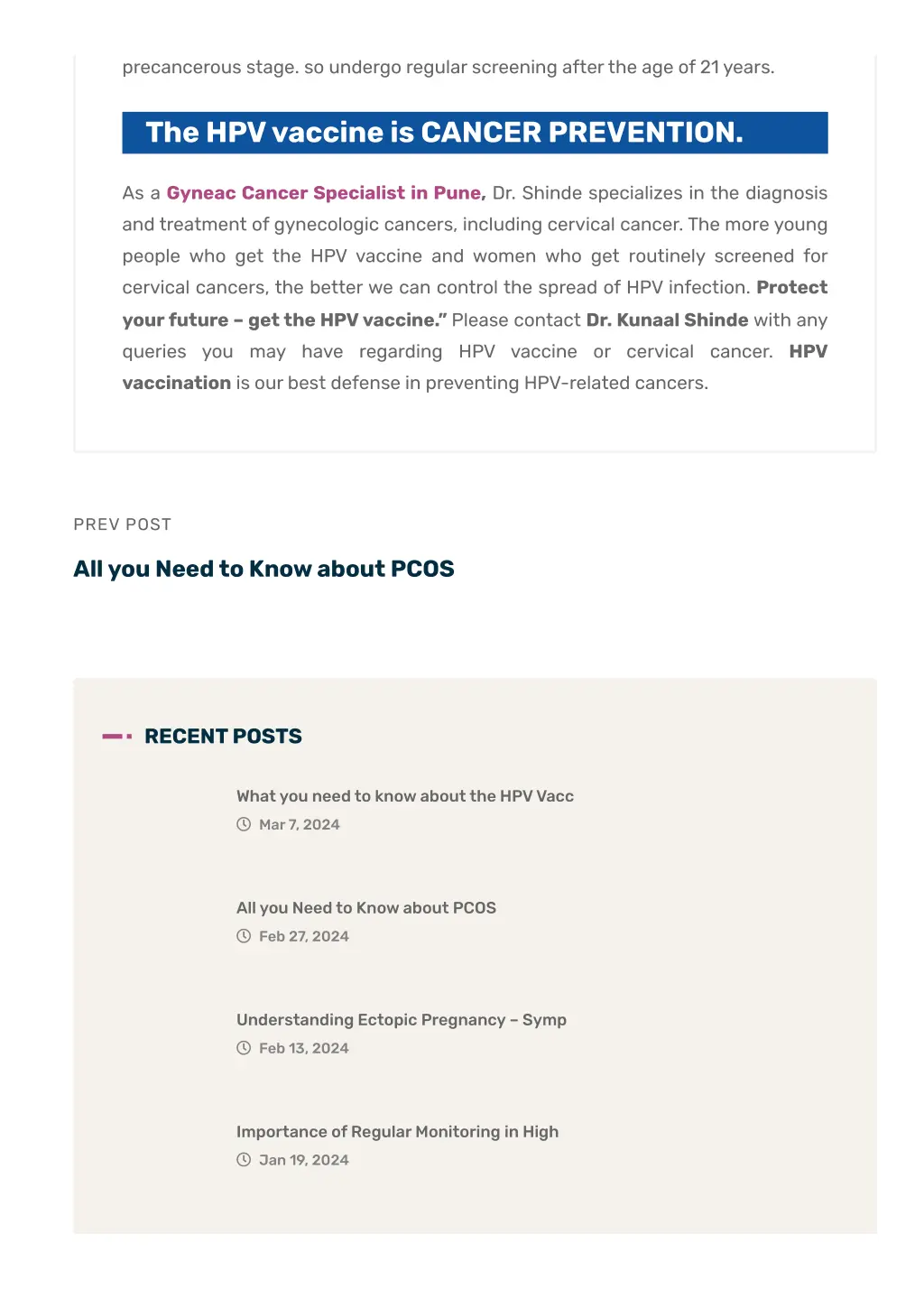 precancerous stage so undergo regular screening