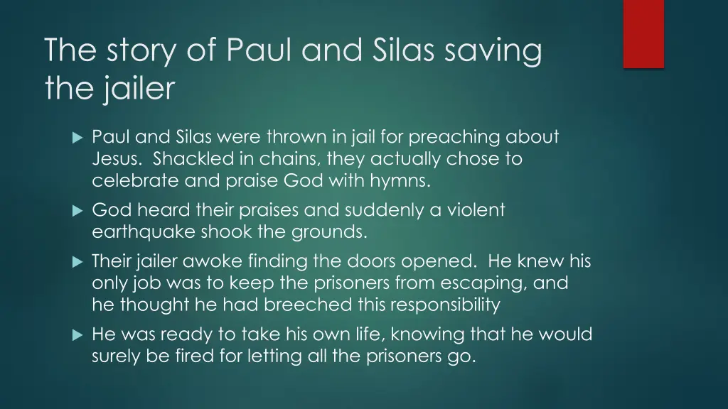 the story of paul and silas saving the jailer