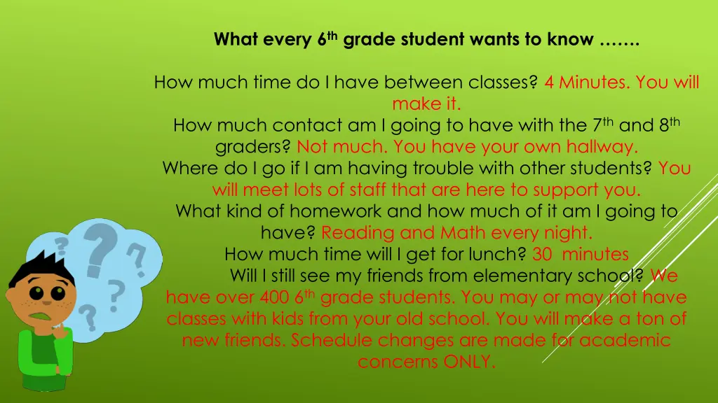 what every 6 th grade student wants to know