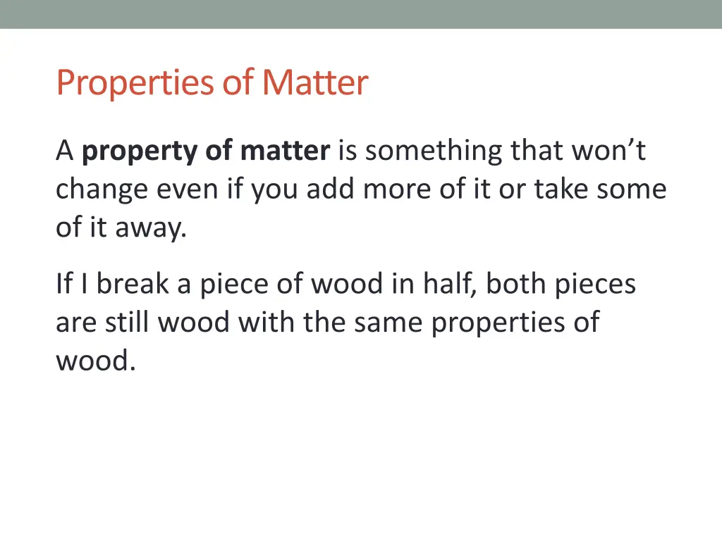 properties of matter