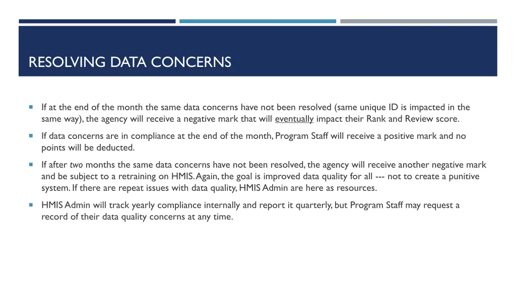 resolving data concerns