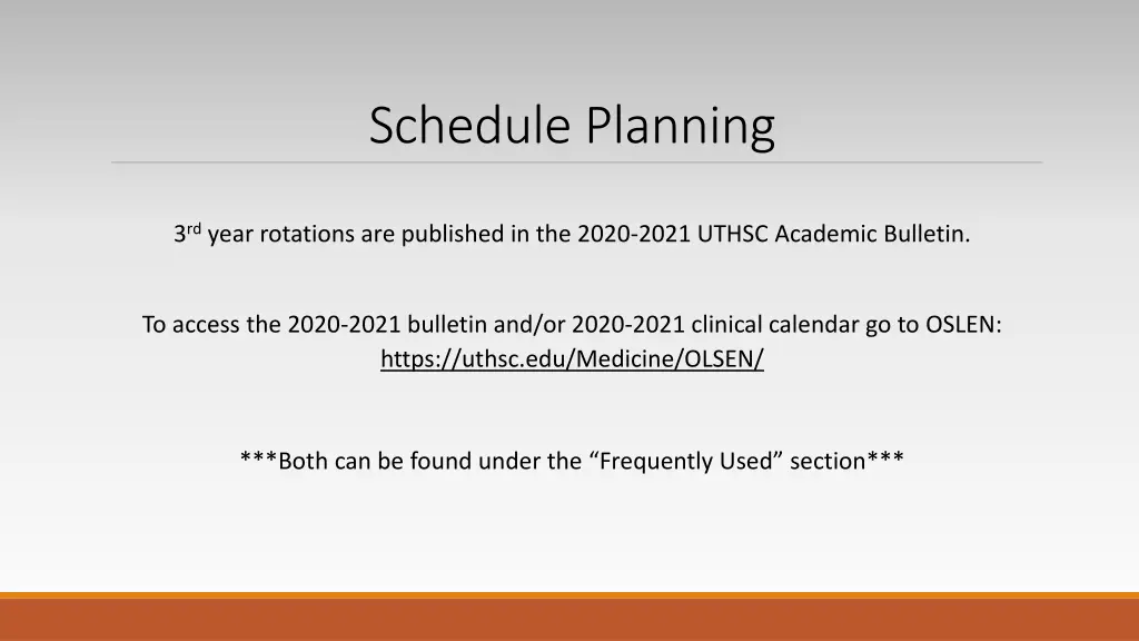 schedule planning