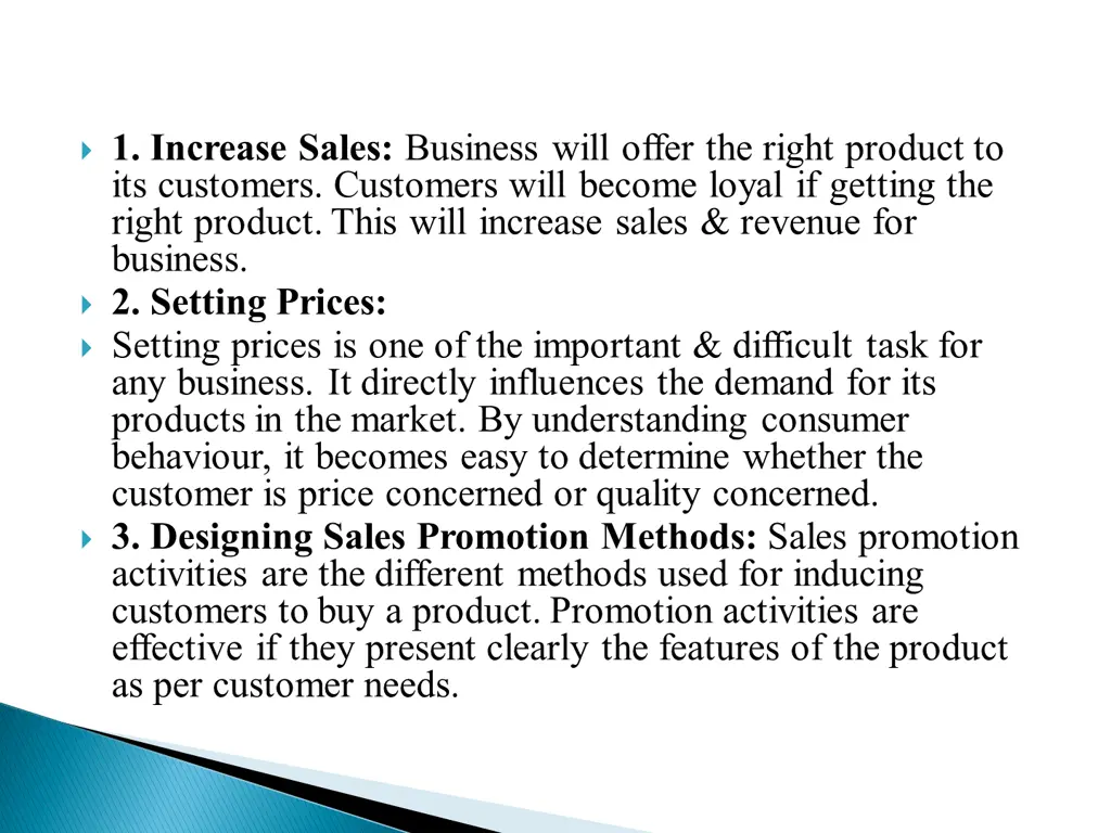 1 increase sales business will offer the right