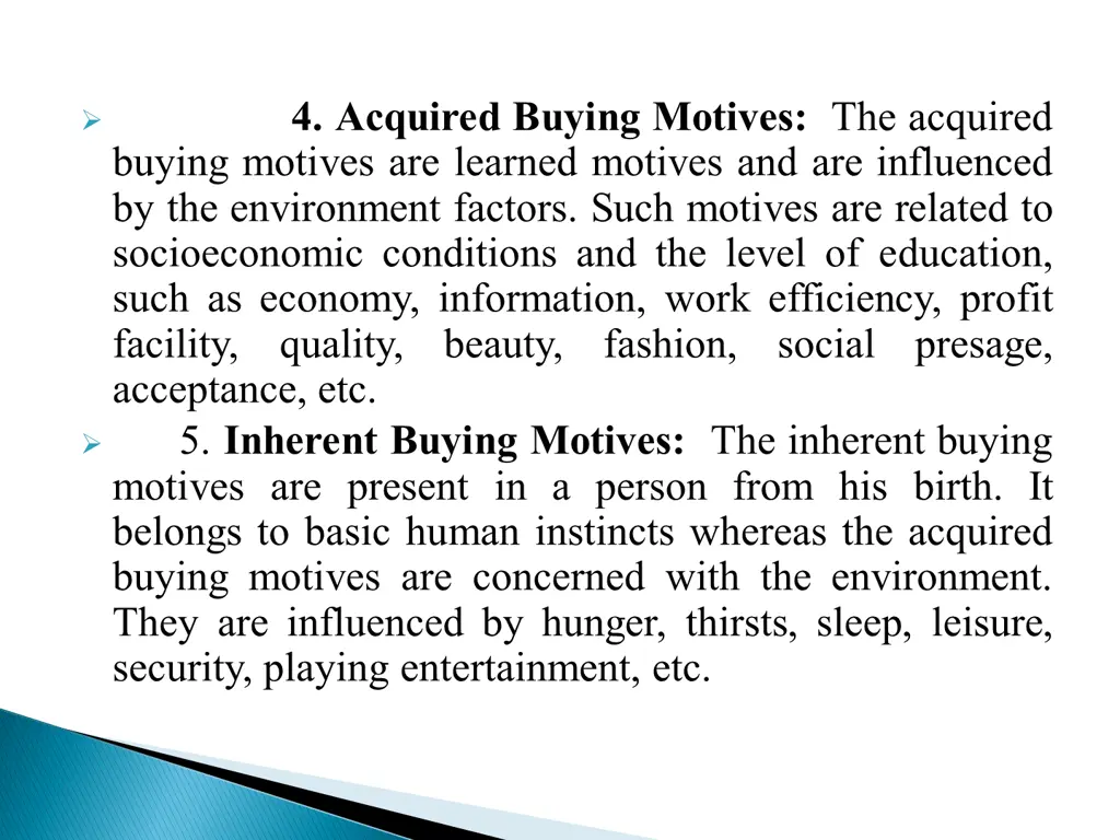 4 acquired buying motives the acquired buying