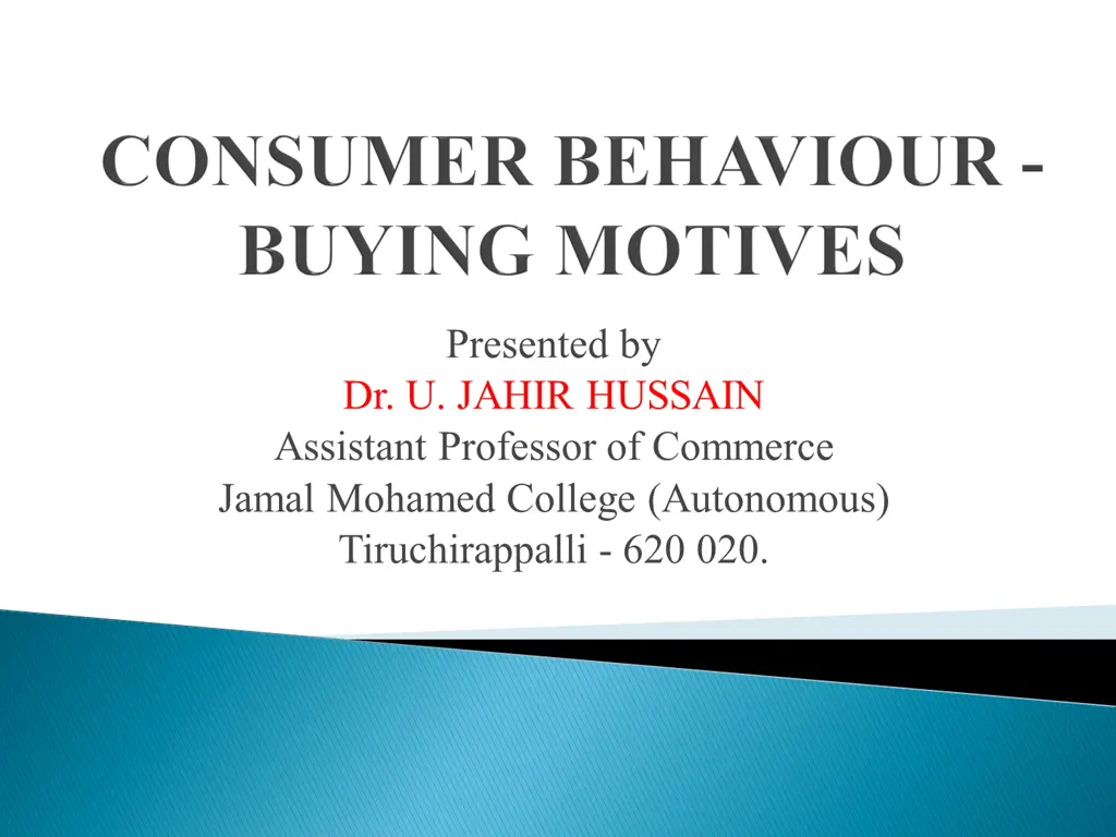 presented by dr u jahir hussain assistant
