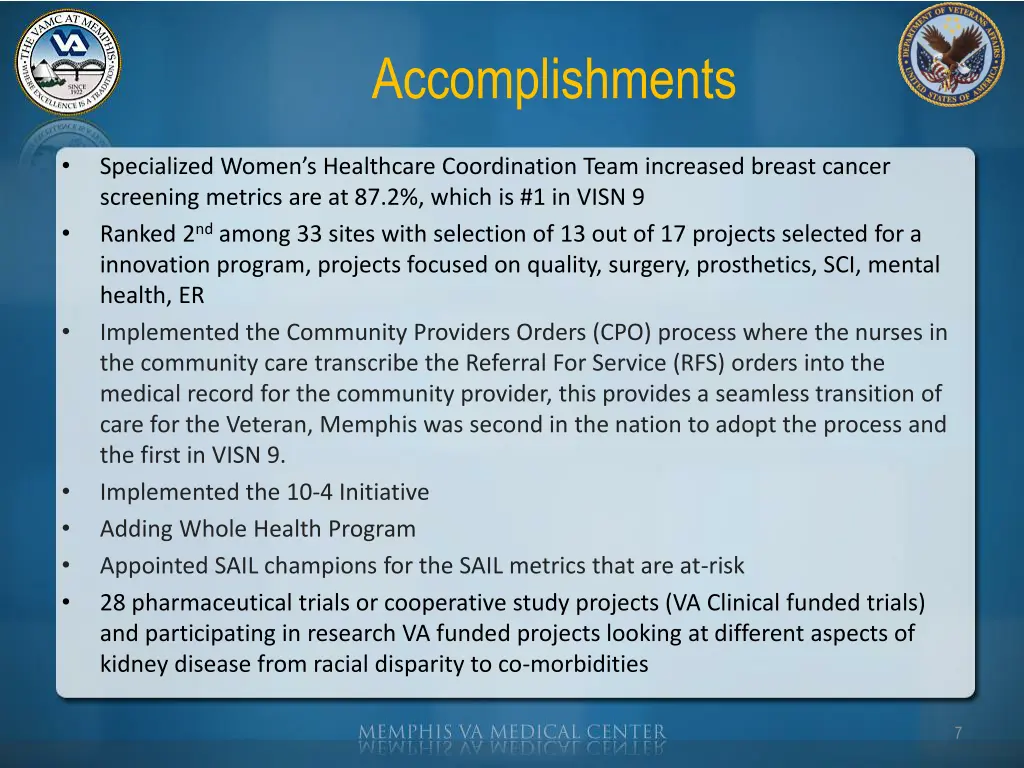 accomplishments