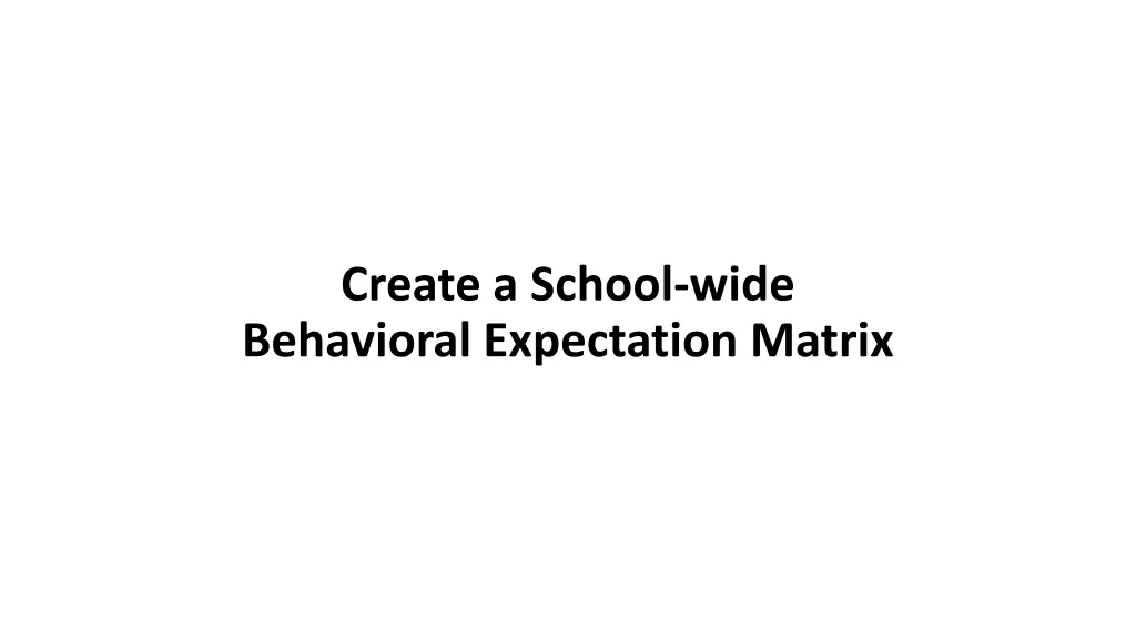 create a school wide behavioral expectation matrix