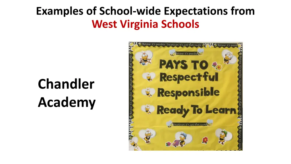 examples of school wide expectations from west