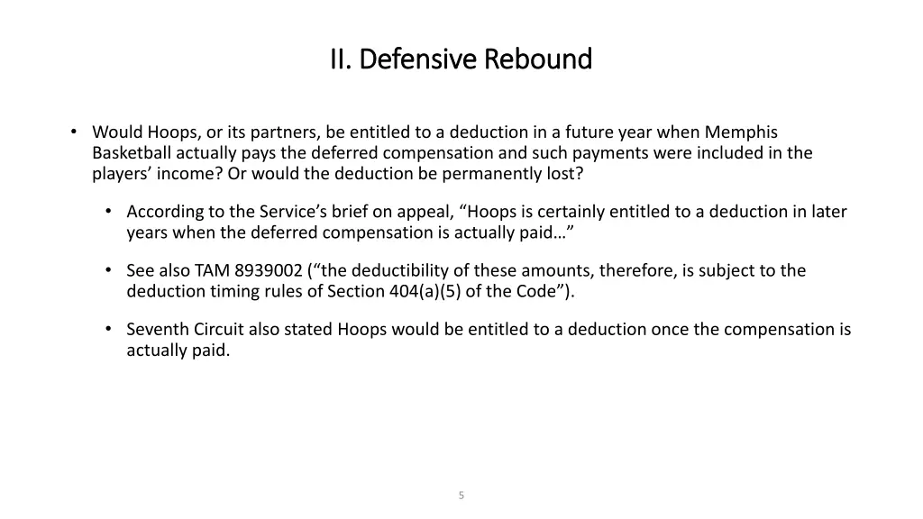 ii defensive rebound ii defensive rebound