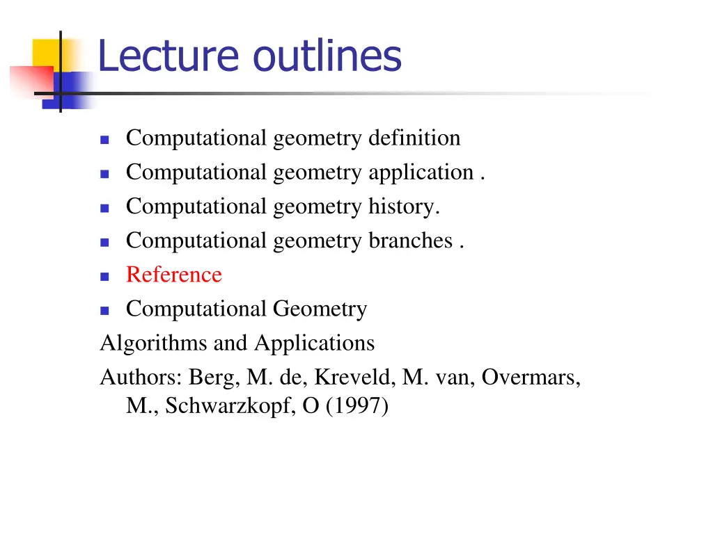lecture outlines