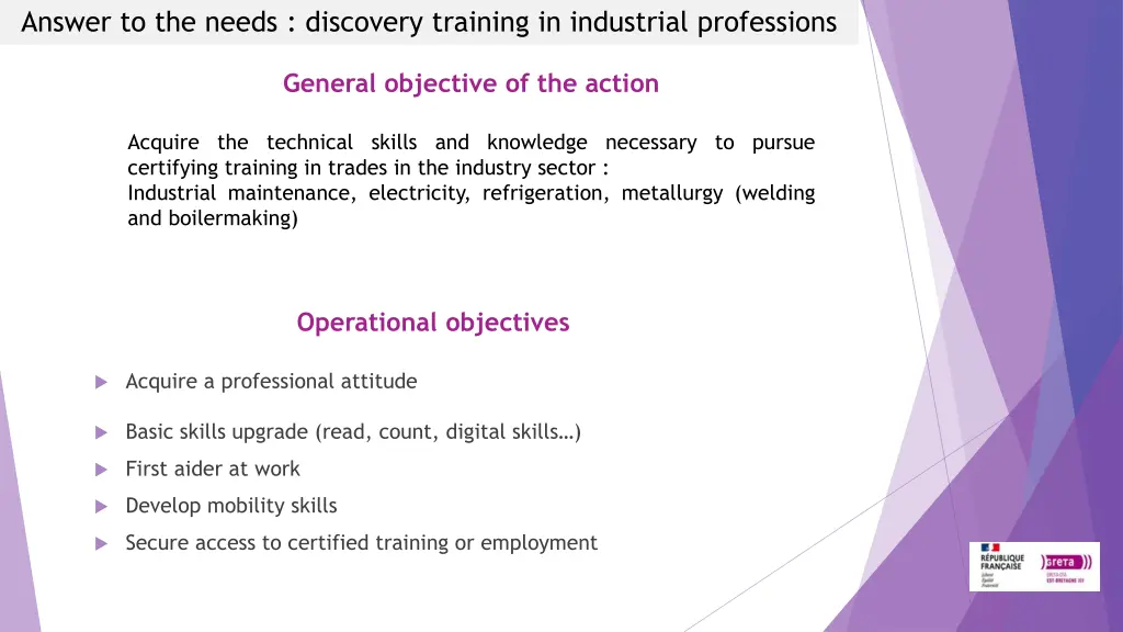 answer to the needs discovery training