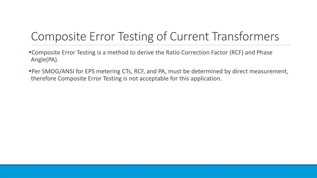composite error testing of current transformers