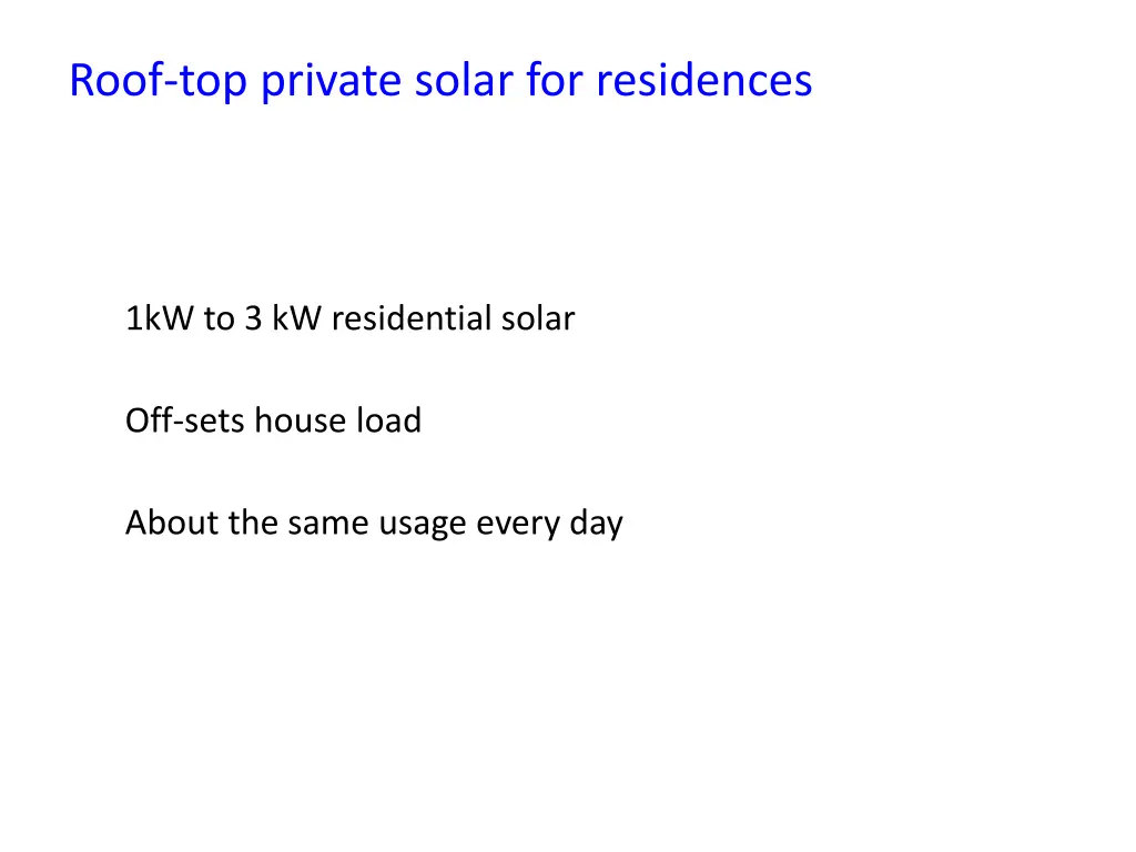 roof top private solar for residences