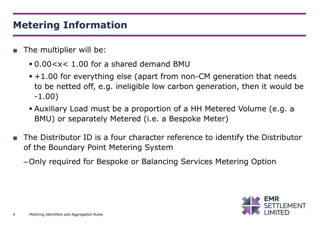 metering information 2