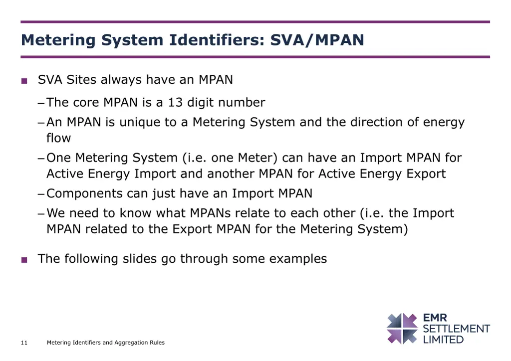 metering system identifiers sva mpan