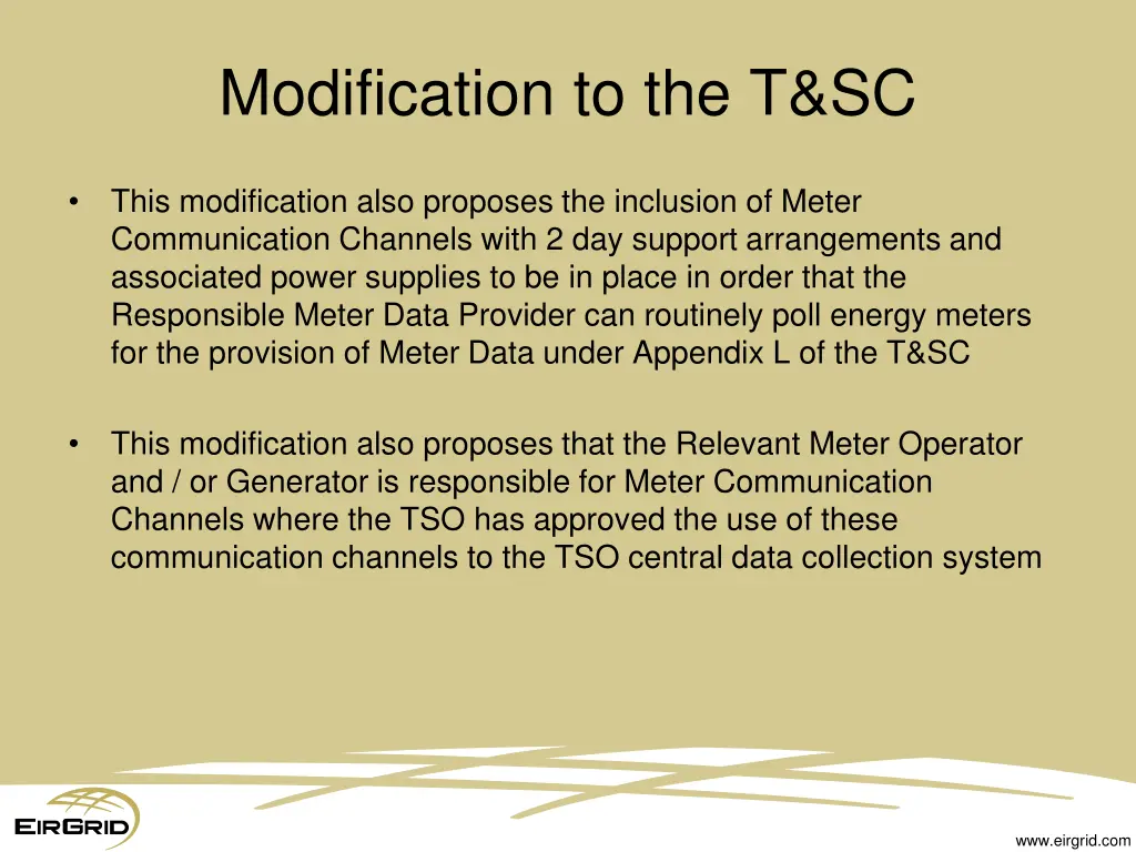 modification to the t sc 1