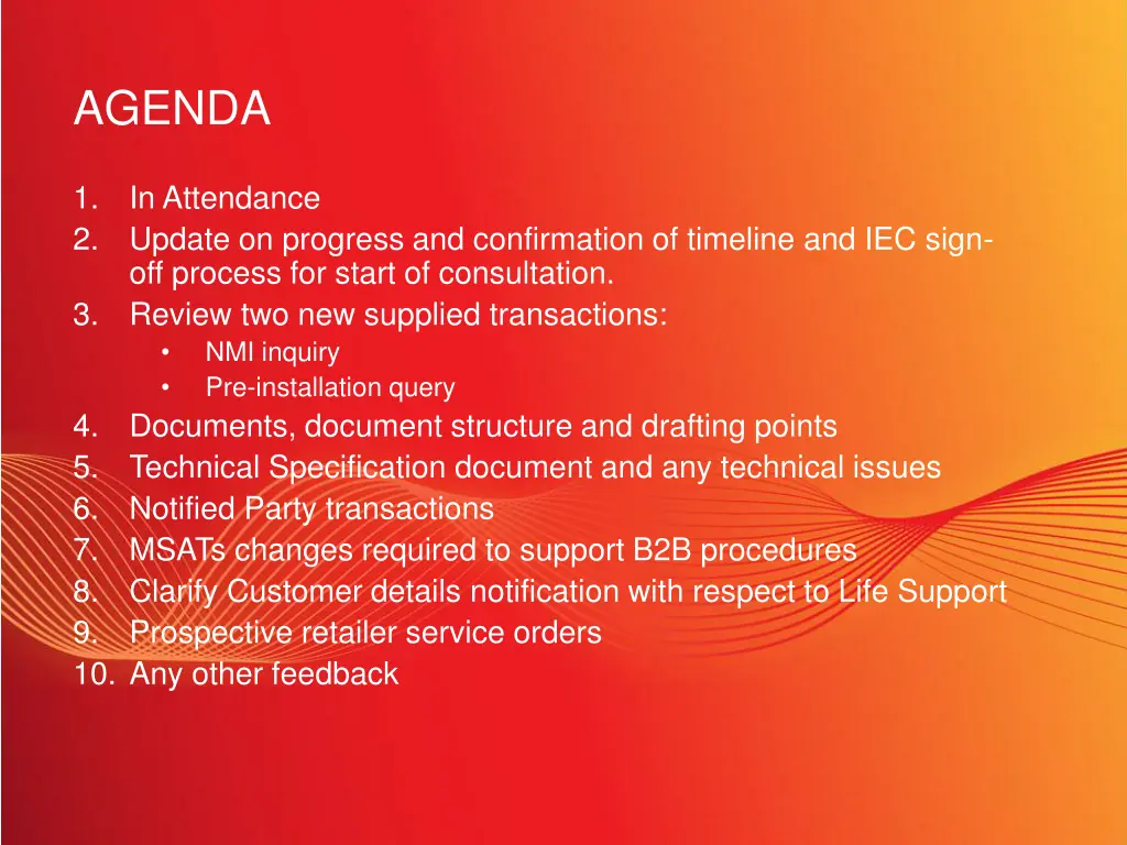 agenda