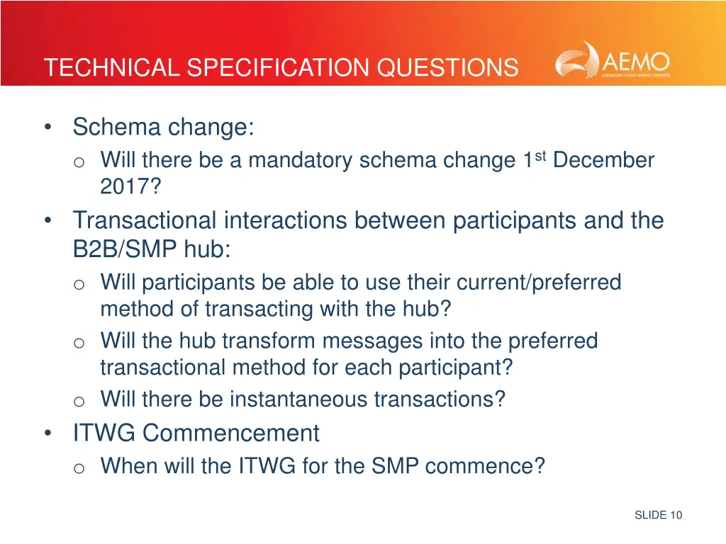 technical specification questions