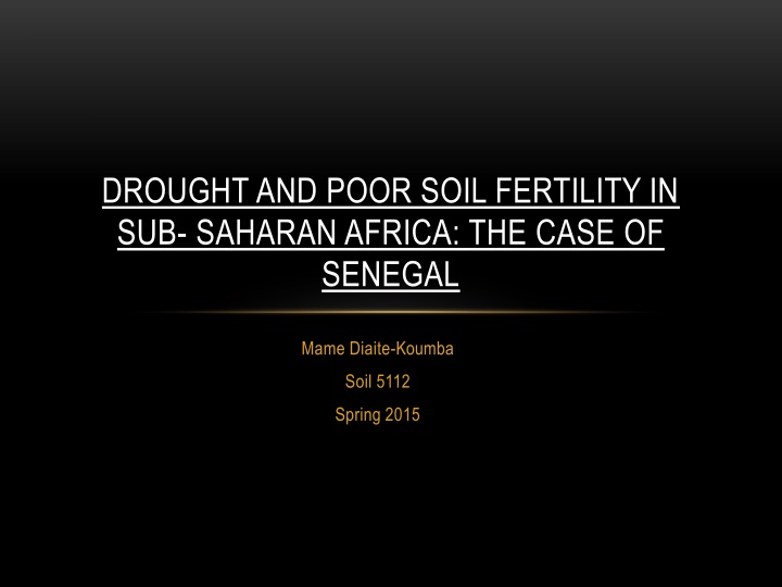drought and poor soil fertility in sub saharan