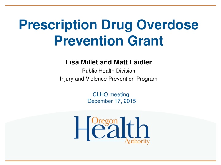 prescription drug overdose prevention grant