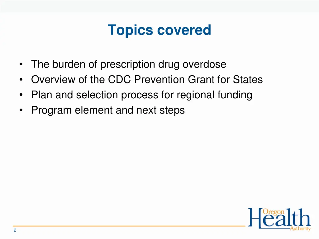 topics covered