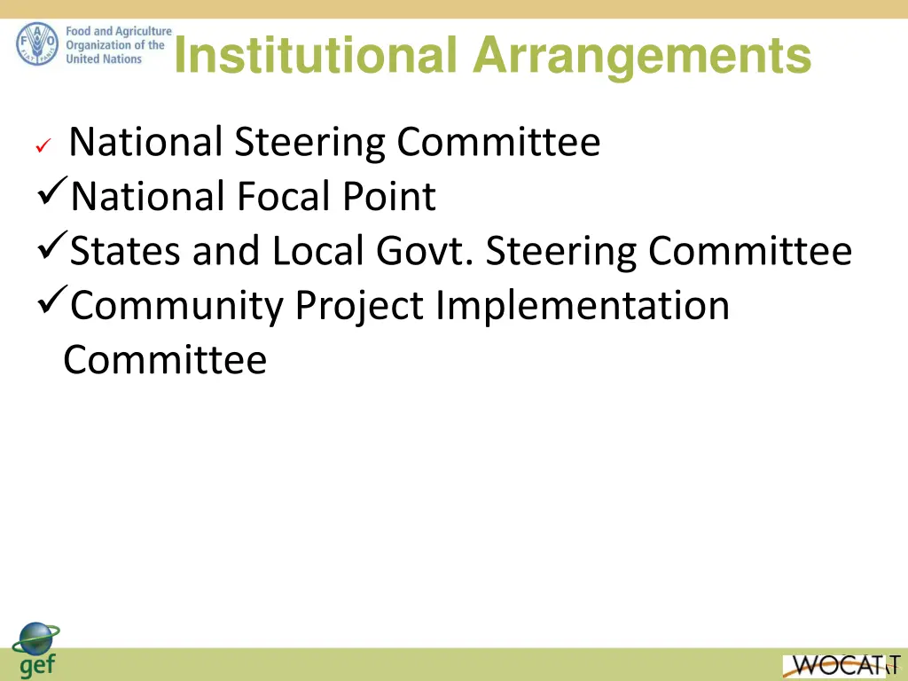 institutional arrangements