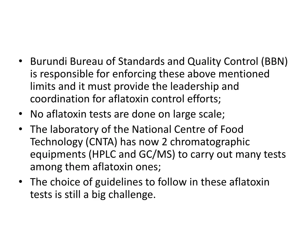burundi bureau of standards and quality control