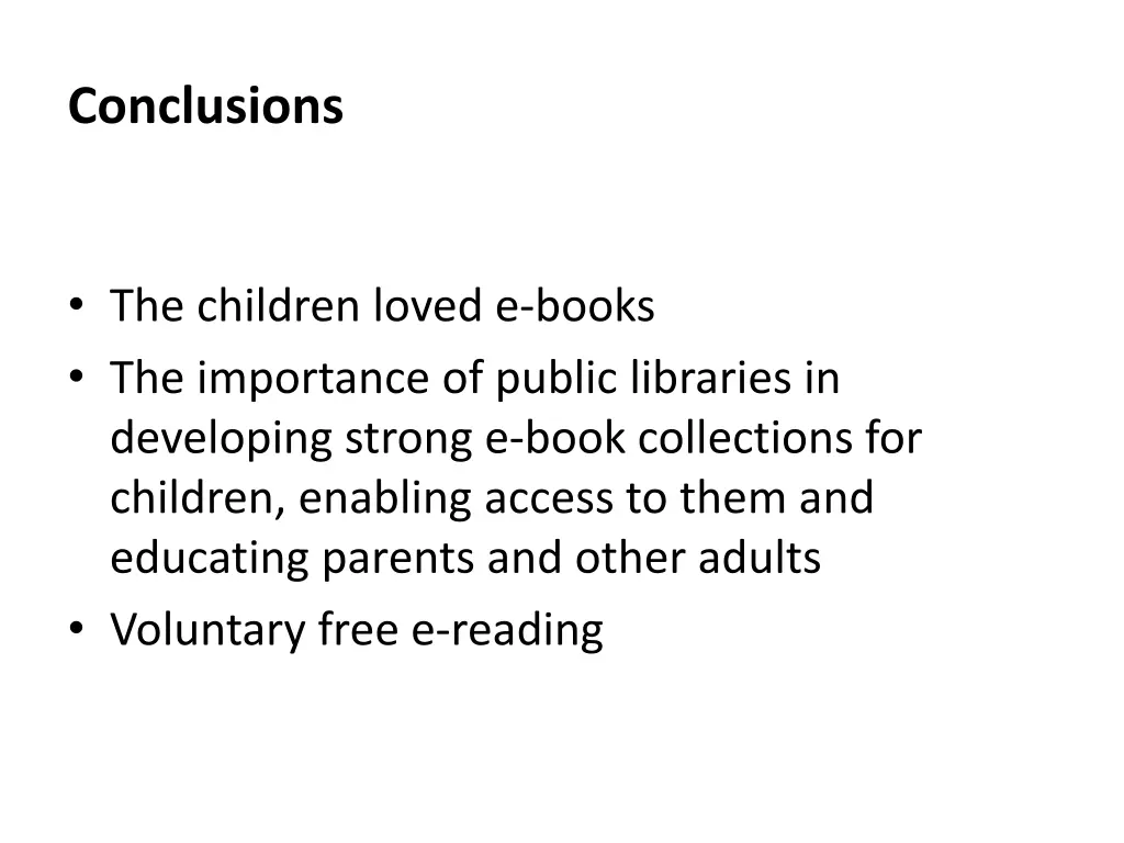 conclusions