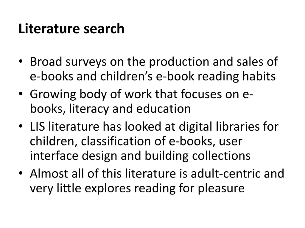literature search