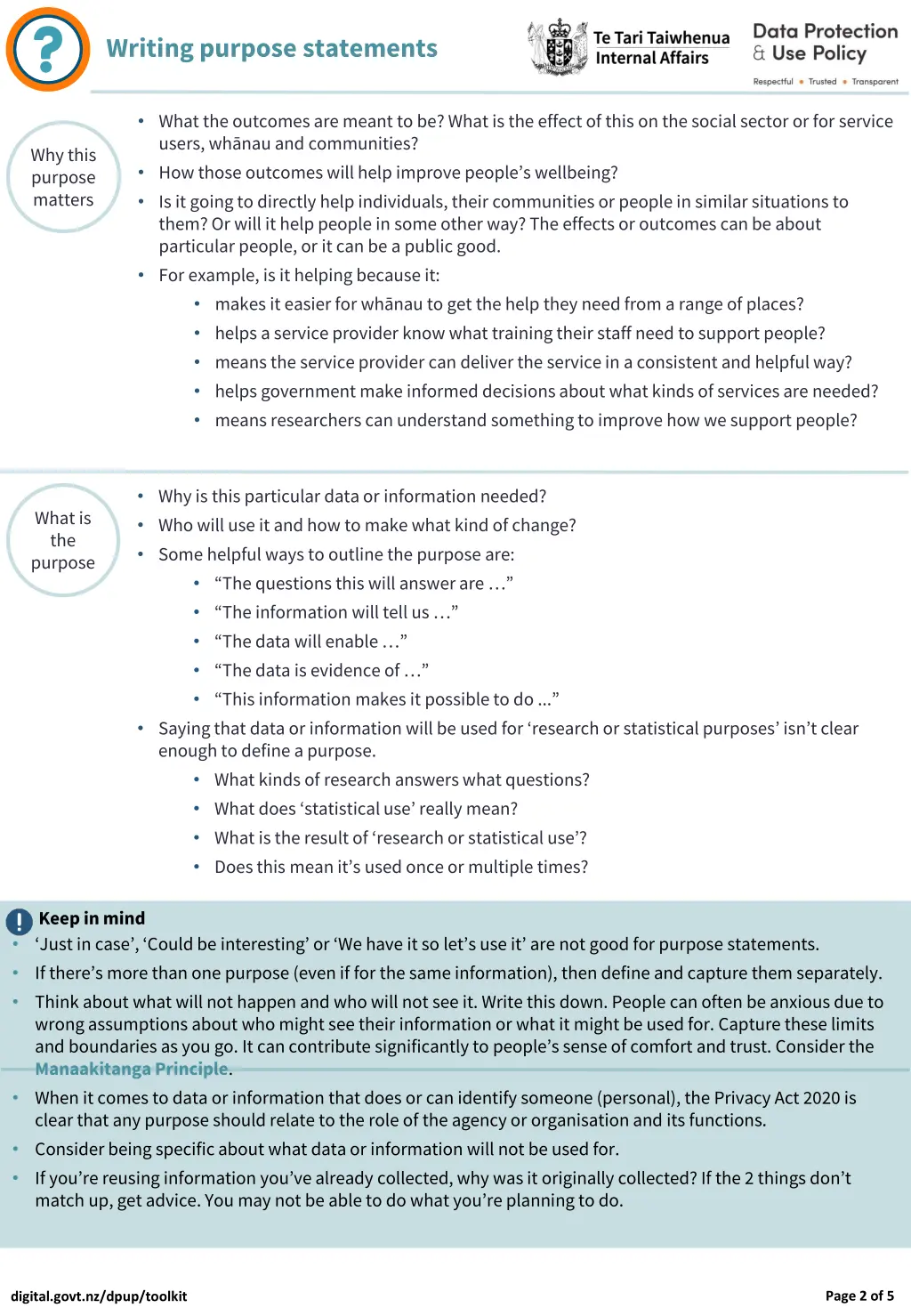 writing purpose statements