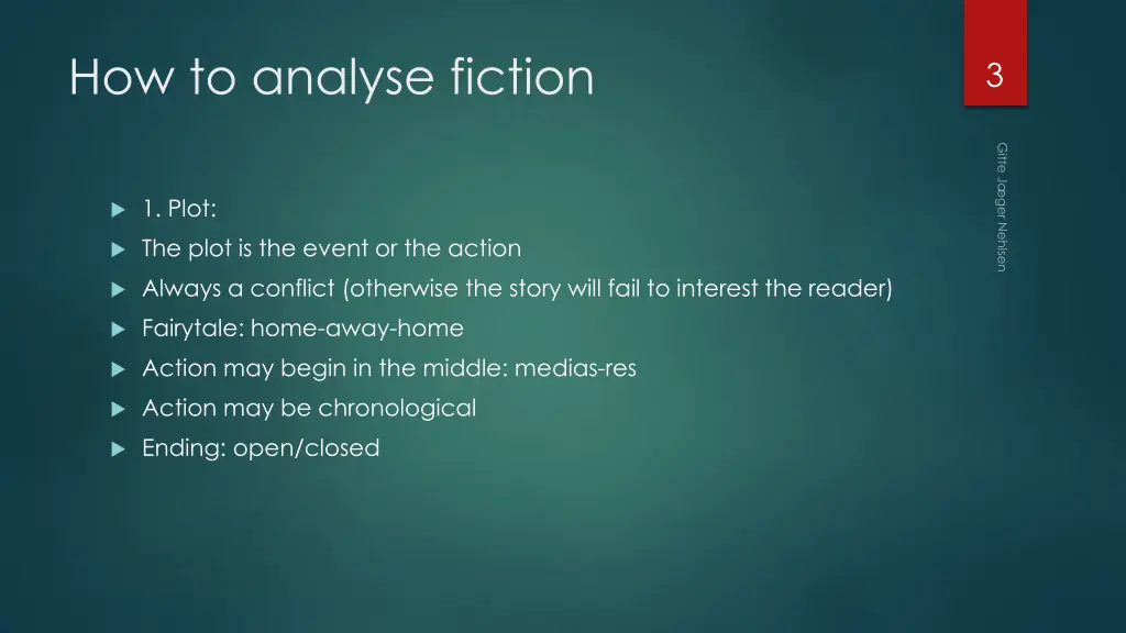 how to analyse fiction 1