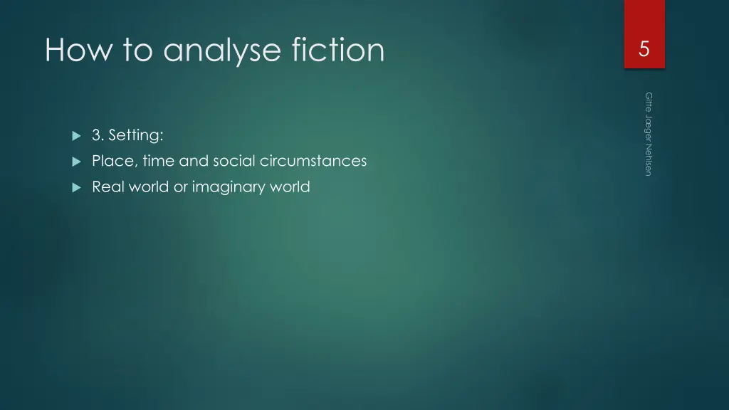 how to analyse fiction 3